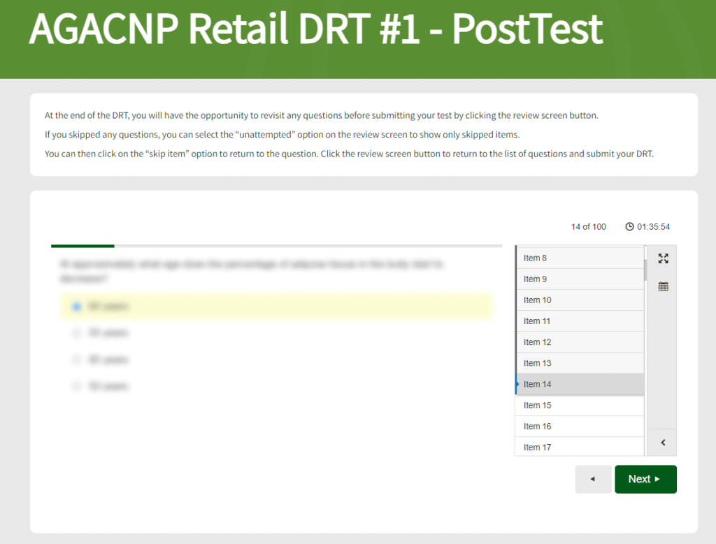 An example of a DRT question