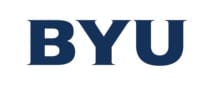 The image shows the letters BYU in bold, dark blue uppercase font on a white background.