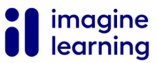 Blue il logo next to the words imagine learning in lowercase, bold blue font on a light grey background.
