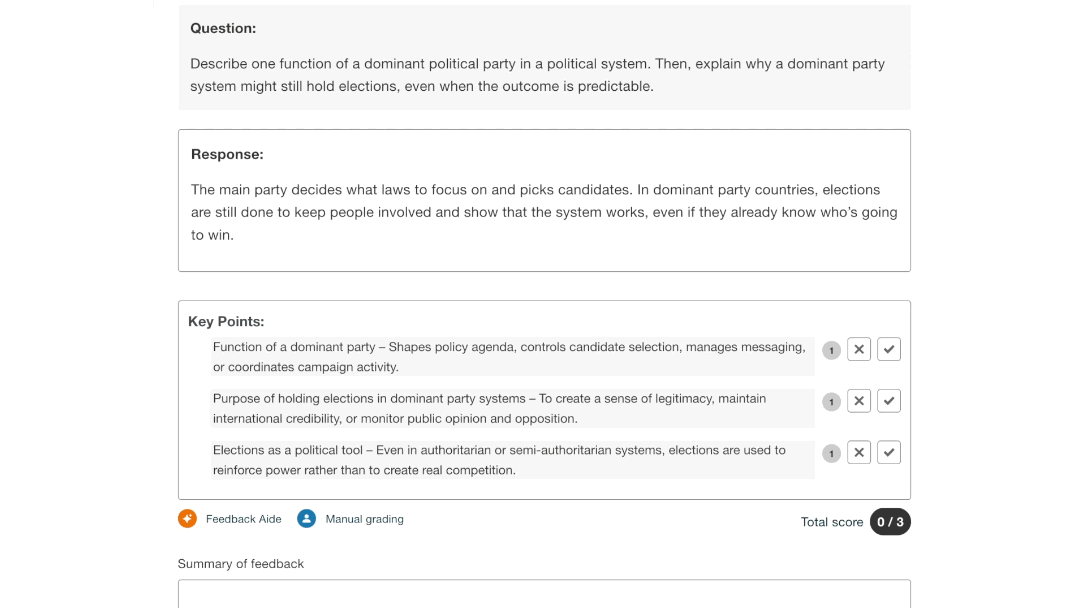 Feedback Aide AI feedback manual summary